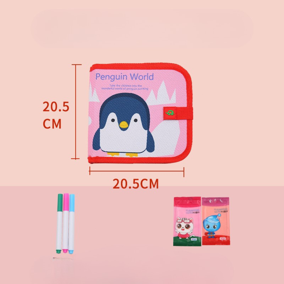 Reusable Drawing Book with Magic Erasable Markers for Kids