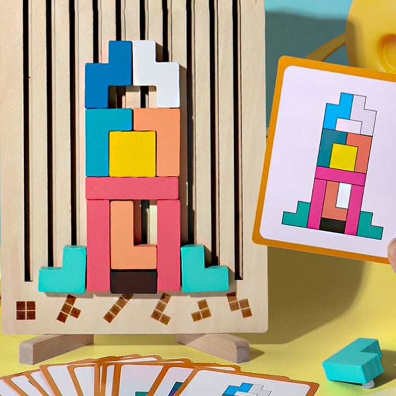 Tetris Puzzle Board Game with Color Blocks
