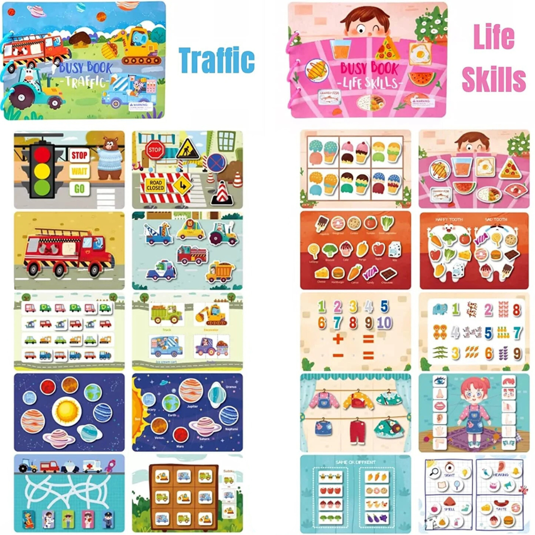 Montessori Matching and Puzzle Busy Book with Learning Activities