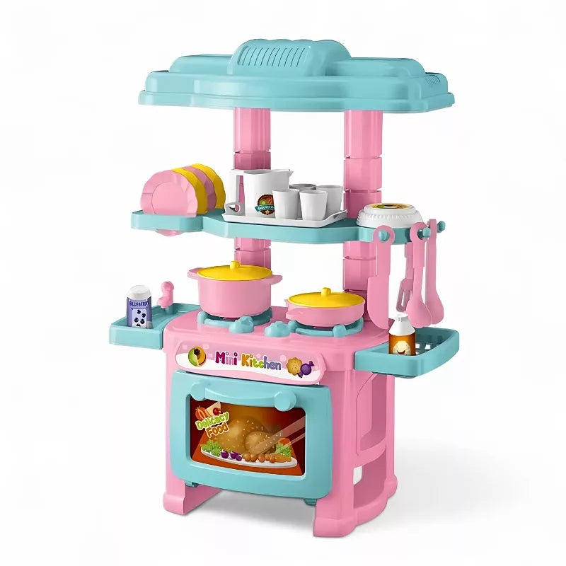 Mini Kitchen Play Set with Cooking Tools for Kids