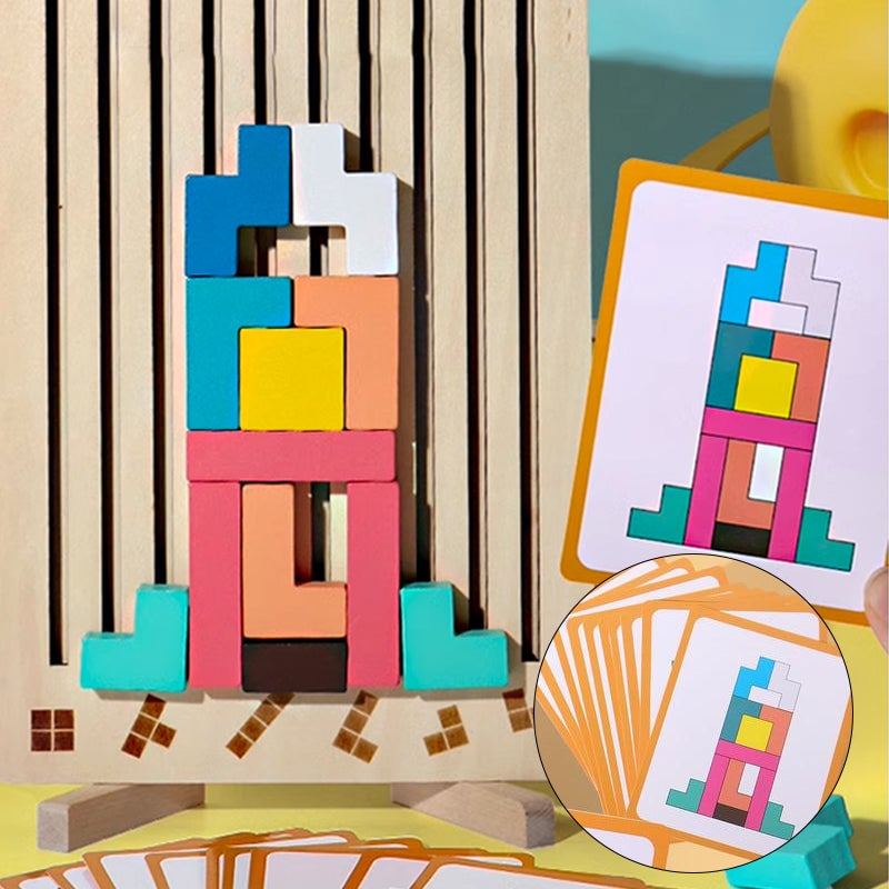 Tetris Puzzle Board Game with Color Blocks