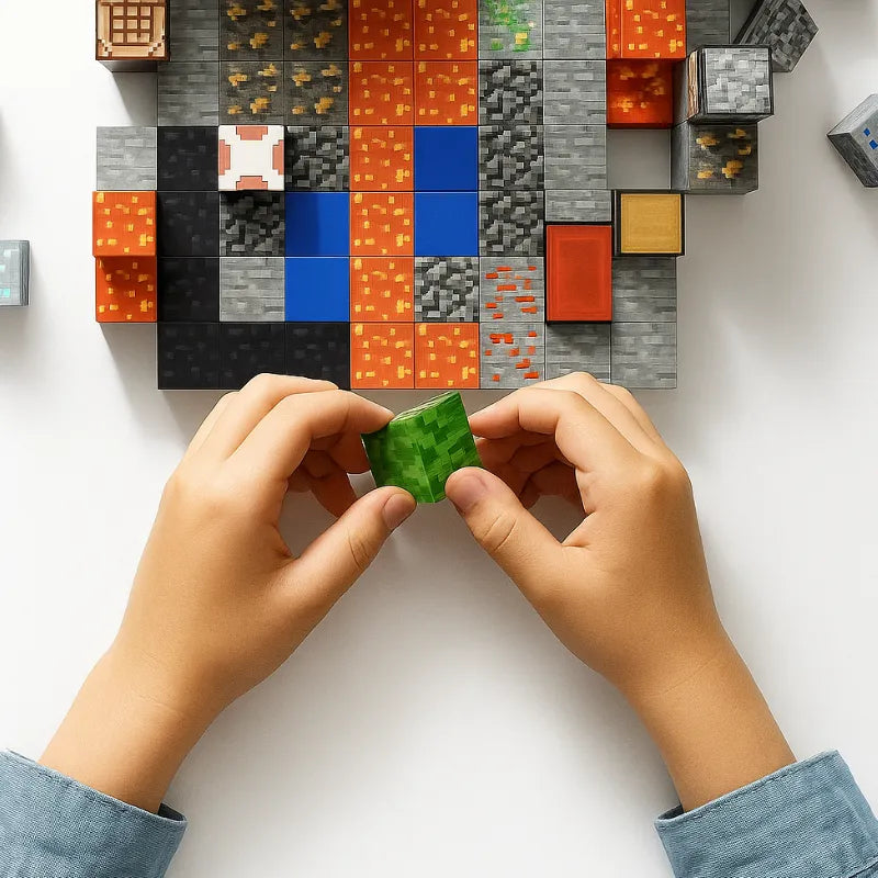 Magnetic Building Blocks Set with Construction Pieces