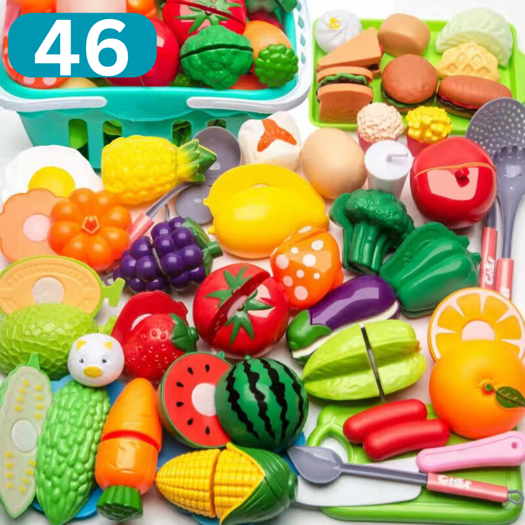 Cuttable Fruits and Vegetables Set with Toy Knife