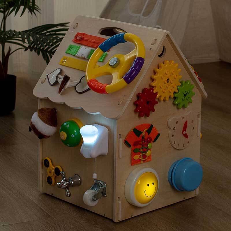 Wooden Activity House Board with Busy Elements