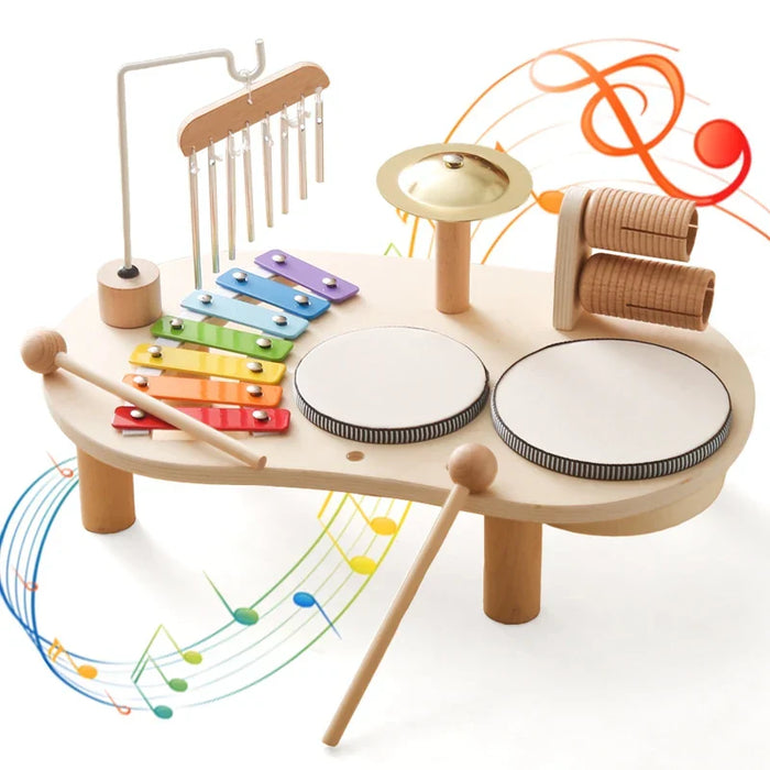 Kids Wooden Music Station Toy Set