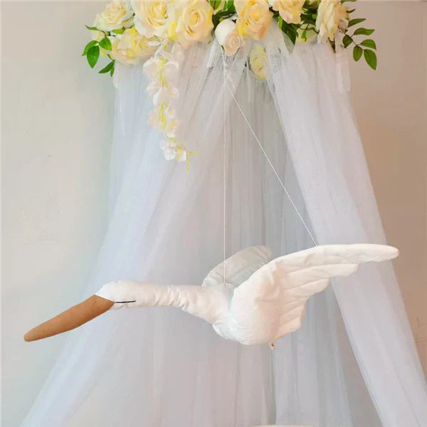 Swan Crib Mobile with Hanging Decor for Baby