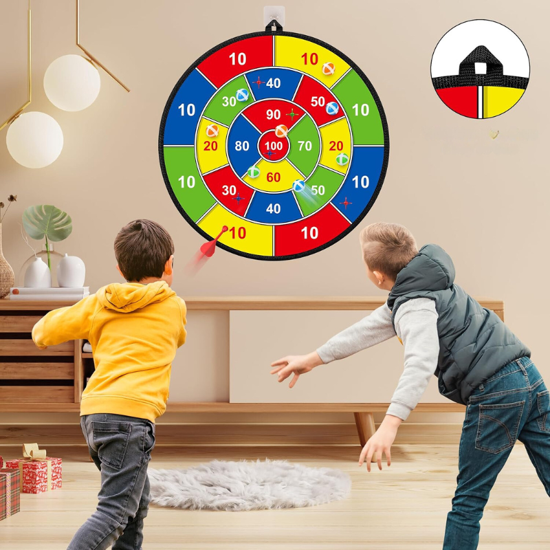 Double-Sided Dart Board with Sticky Balls - Educational Arithmetic