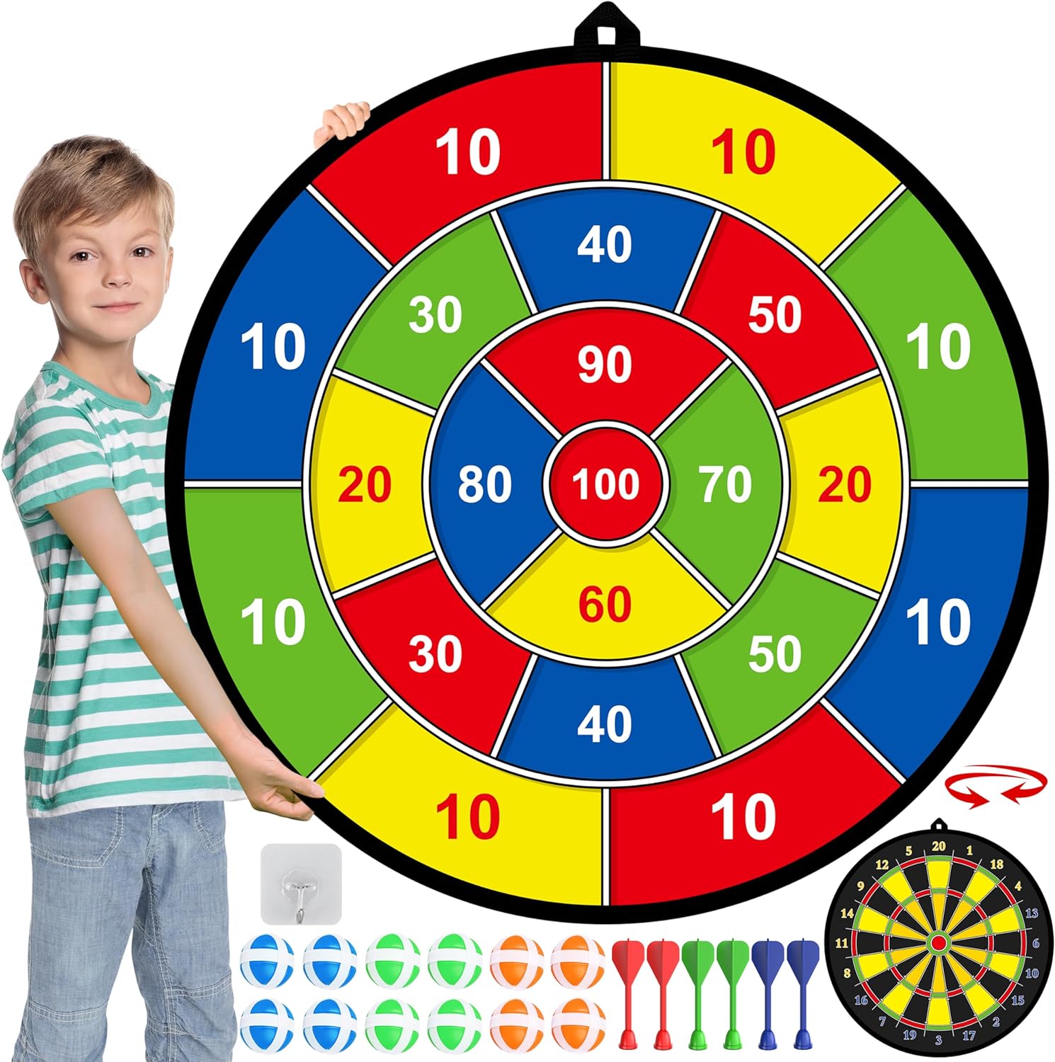 Double-Sided Dart Board with Sticky Balls - Educational Arithmetic