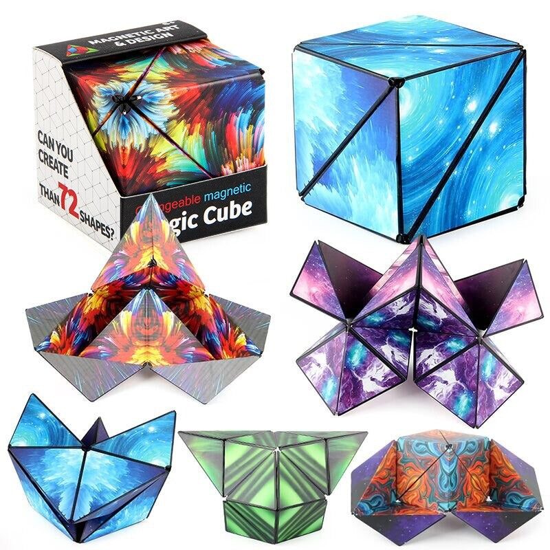 3D Shape Cube Puzzle with Folding Design