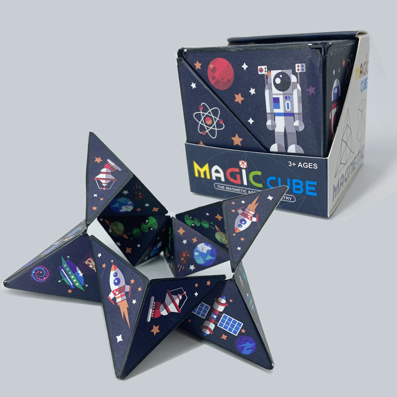 3D Shape Cube Puzzle with Folding Design