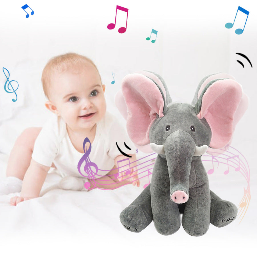 Peek-A-Boo Elephant Plush Toy with Music