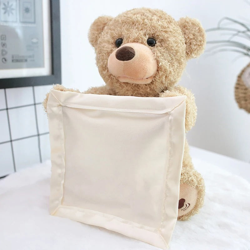 Interactive Peek-A-Boo Teddy – Plush Voice Toy for Tummy Time