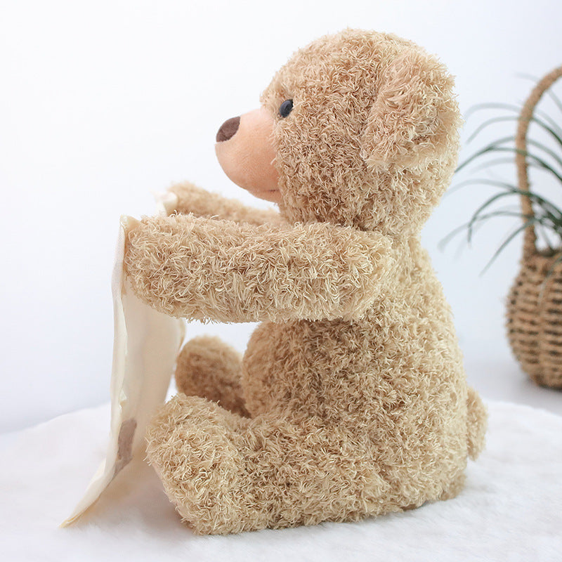 Interactive Peek-A-Boo Teddy – Plush Voice Toy for Tummy Time