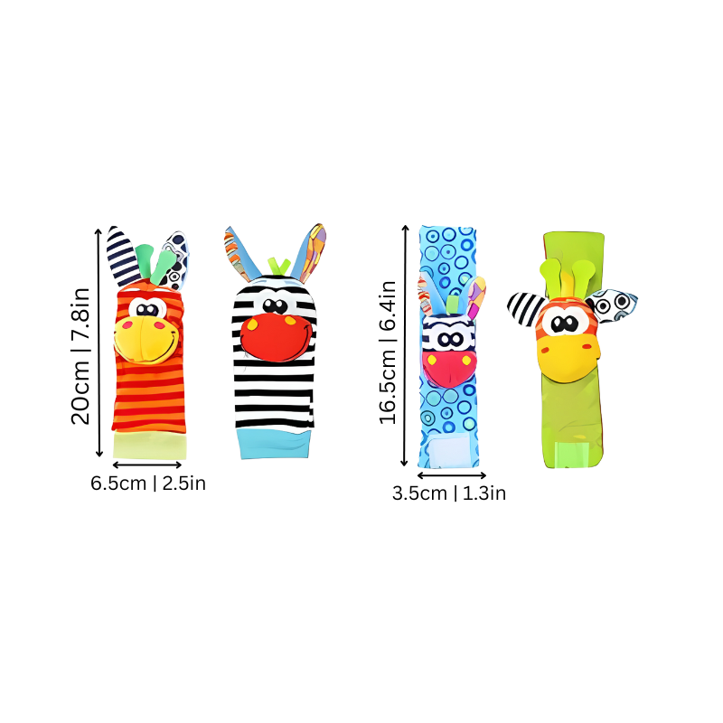 Soft Baby Rattle Set – Gentle Sounds with Velcro Straps