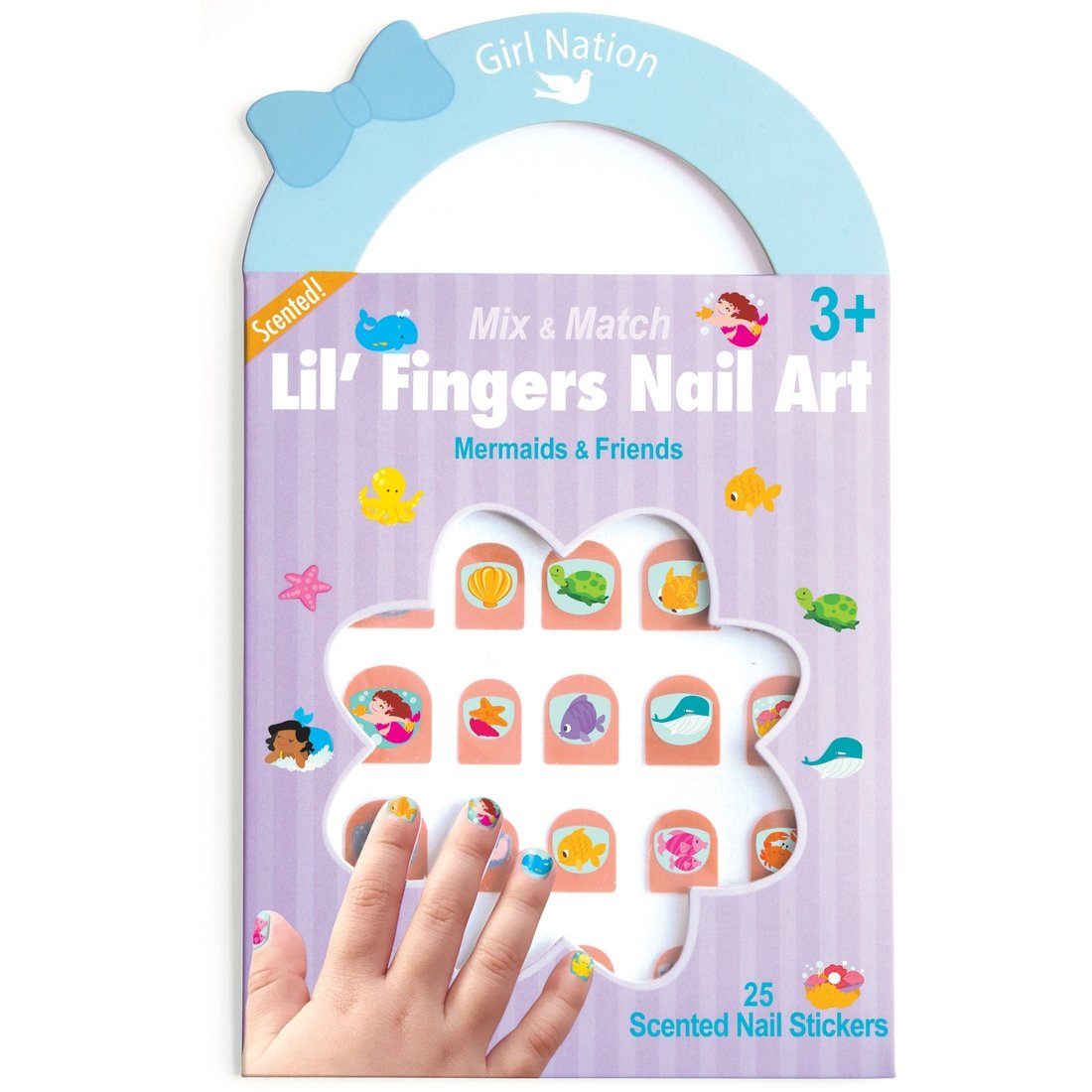 Kids Nail Stickers with 25 Animal Peel-and-Stick Decals