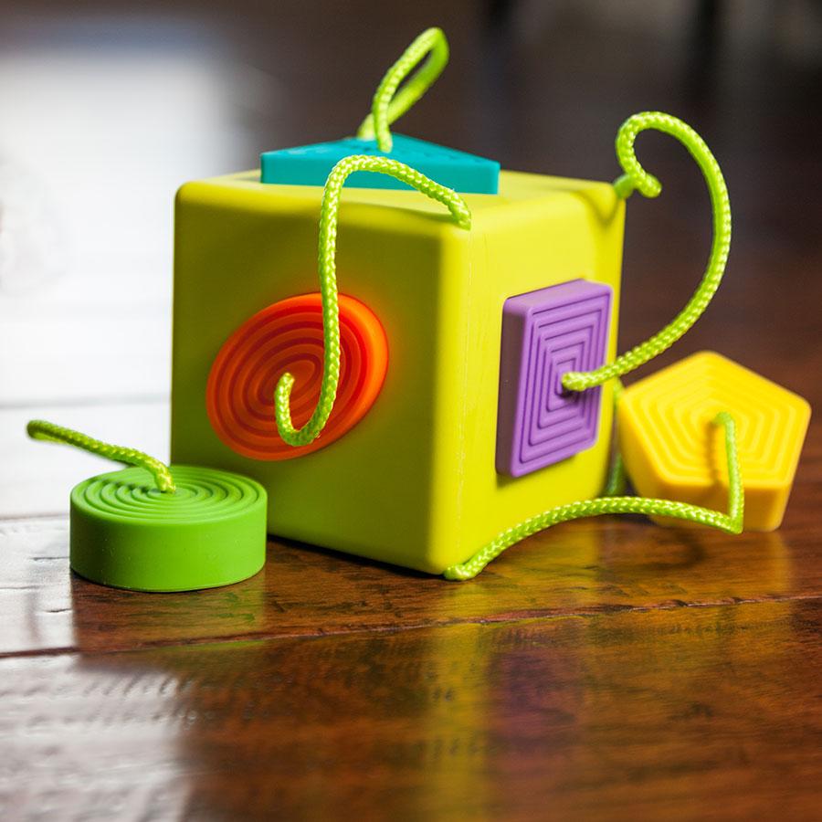 Shape-Sorting Cube with Soft Silicone Shapes