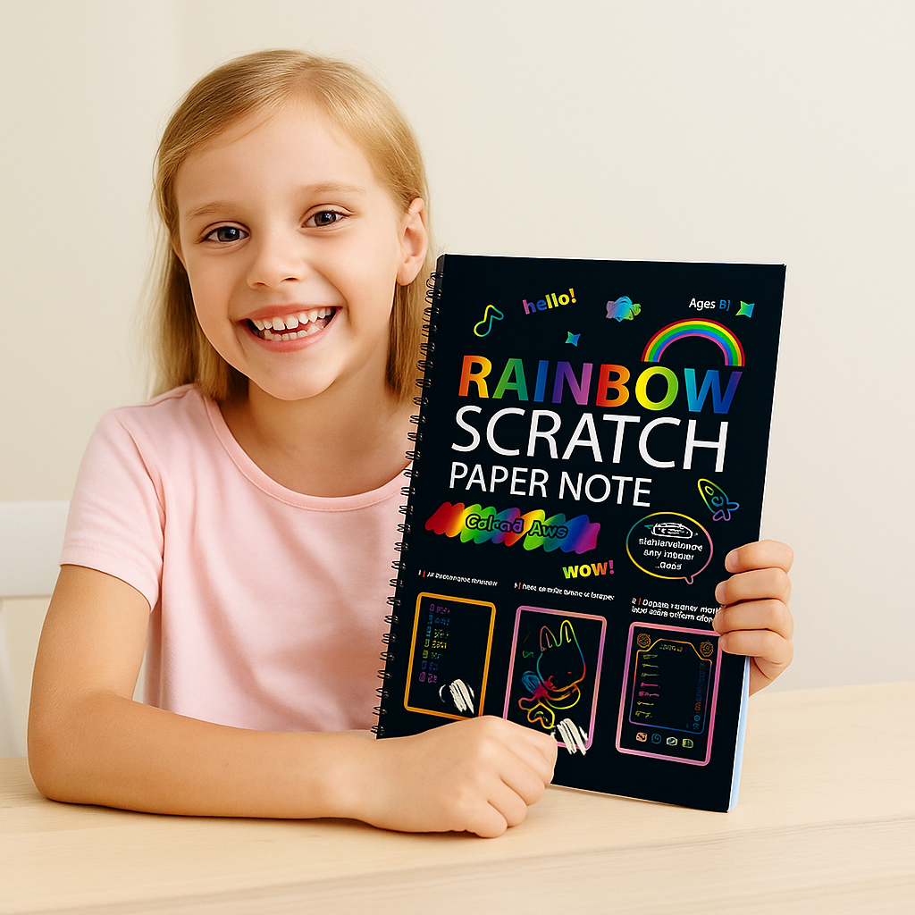 Rainbow Scratch Art Paper with Wooden Stylus