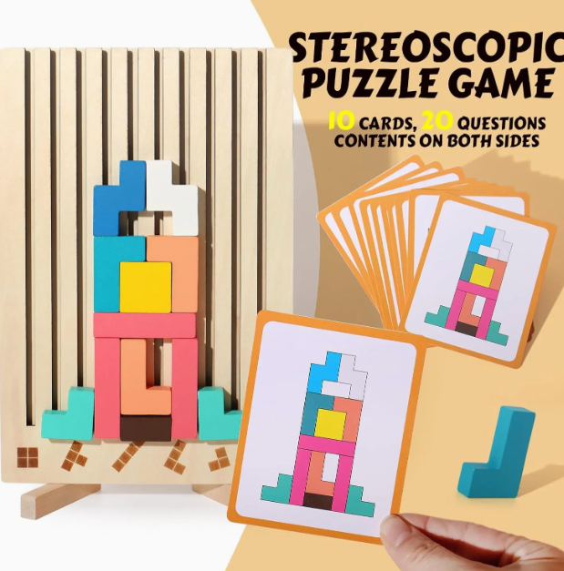 Tetris Puzzle Board Game with Color Blocks