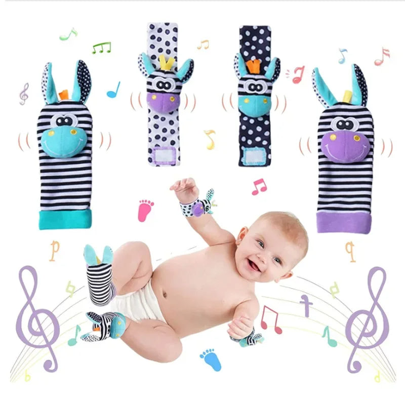 Baby Sensory Wristbands & Socks with Gentle Rattling Sound for Infants