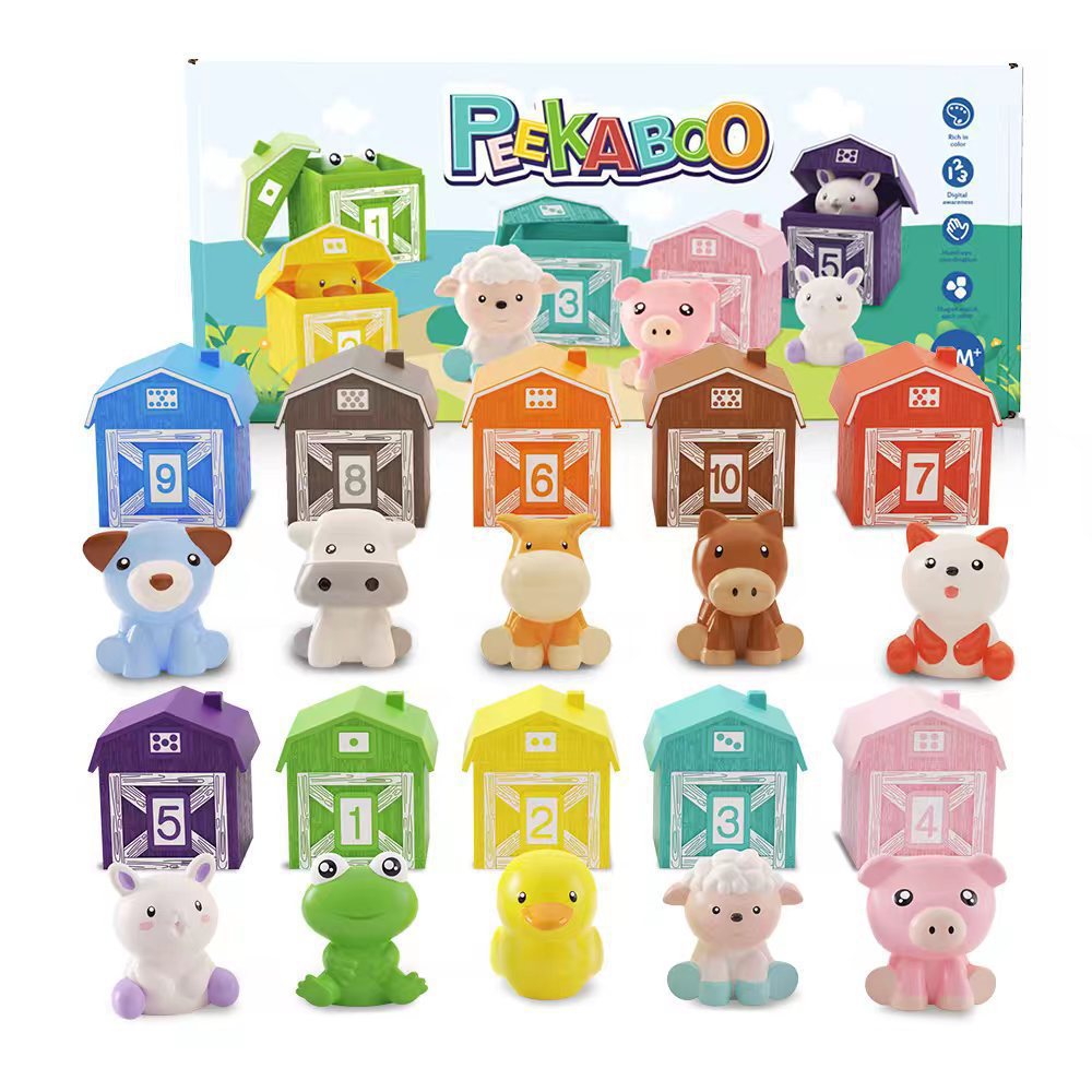 Montessori Farm Animal Set – Soft Silicone Counting Toys for Toddlers
