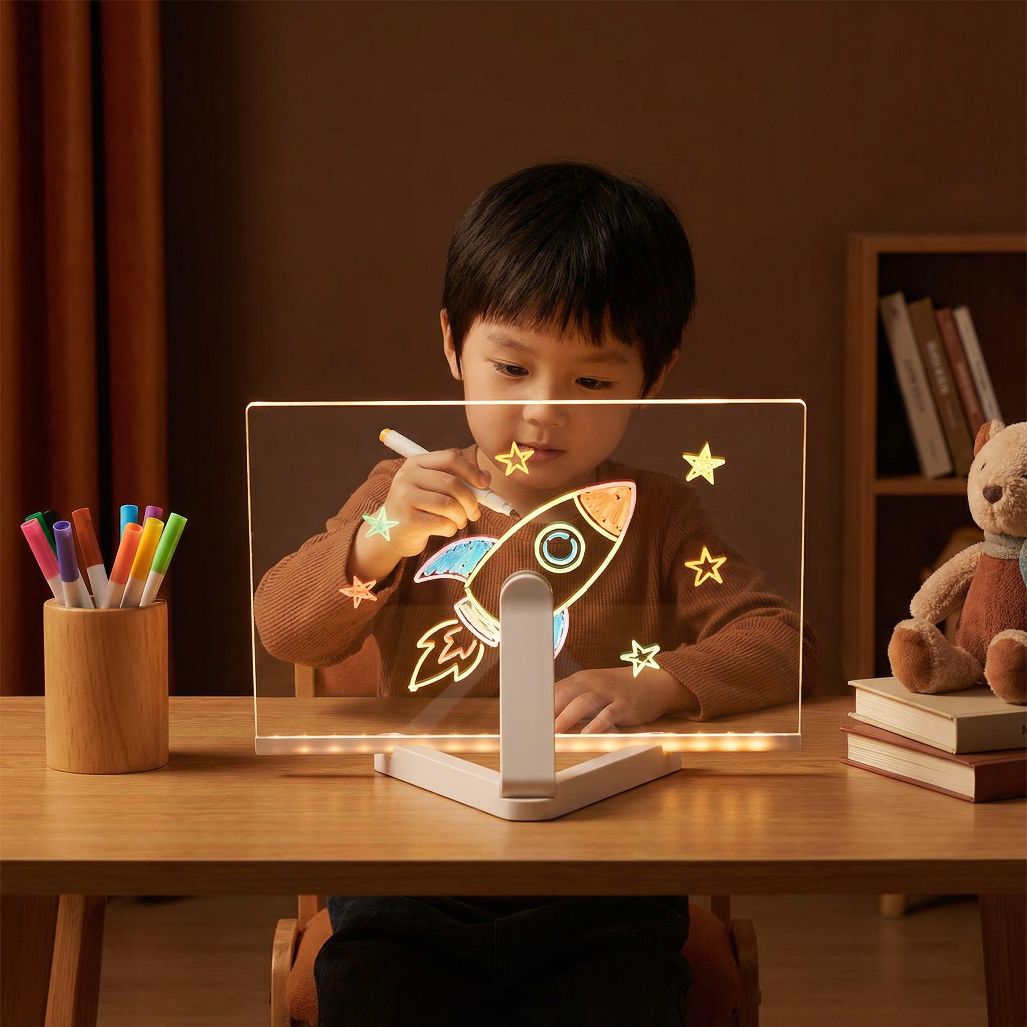 Illuminated LED Drawing Board – USB-Powered Reusable Art Toy
